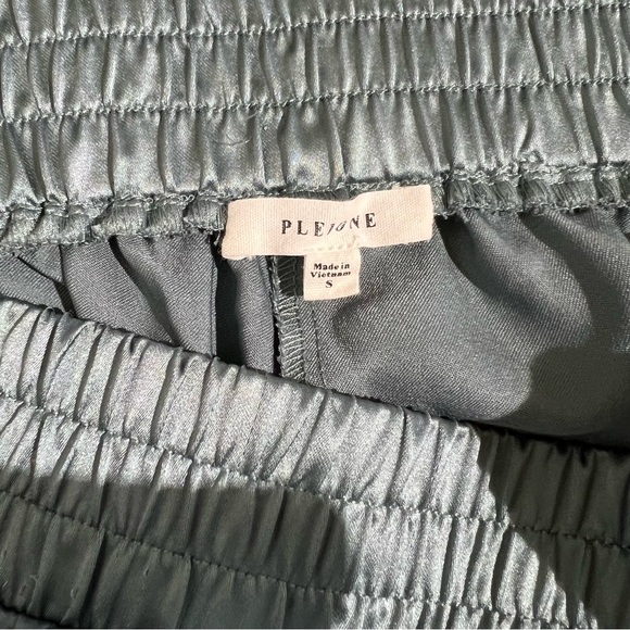 Pleione Satin Cargo Pants Shirt Set Steel Blue - Picture 5 of 10